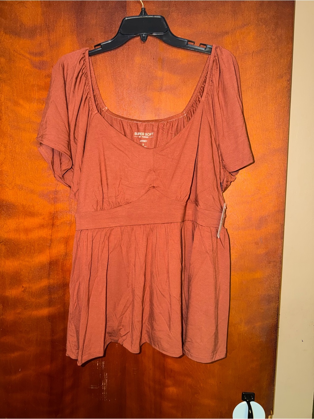 torrid Rust Scoop Neck Short Sleeve Tunic